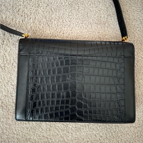 Authentic Saint Laurent Gaby YSL Envelope Croc-Embossed Satchel Bag - Picture 16 of 17